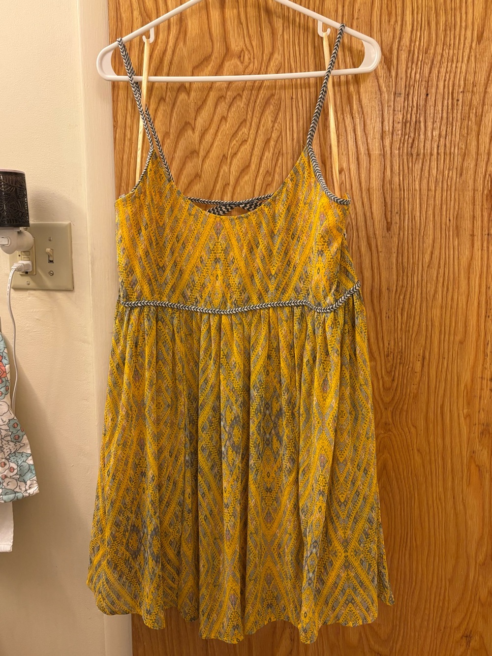 Yellow Printed Free People Spaghetti Strap Sundress